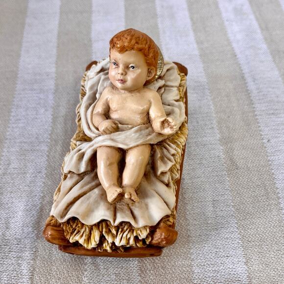 Vintage Castagna Alabaster Resin Baby Jesus 1988 Italy Nativity Christmas W/ Box - Picture 6 of 10